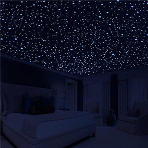 808 PCS Glow in The Dark Stars for Ceiling, Glowing Wall Decals Decor Stickers